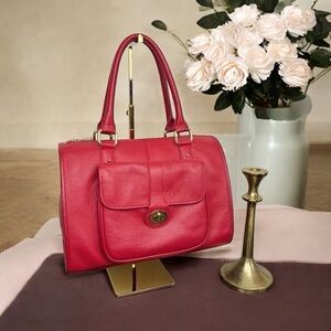 Ora Delphine Kelly Red Satchel Handbag Crossbody #208